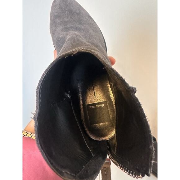 Dolce Vita Gray Suede Tucker Ankle Bootie Charcoal Zip Up Boho Western Sz. 7.5 - Picture 14 of 16